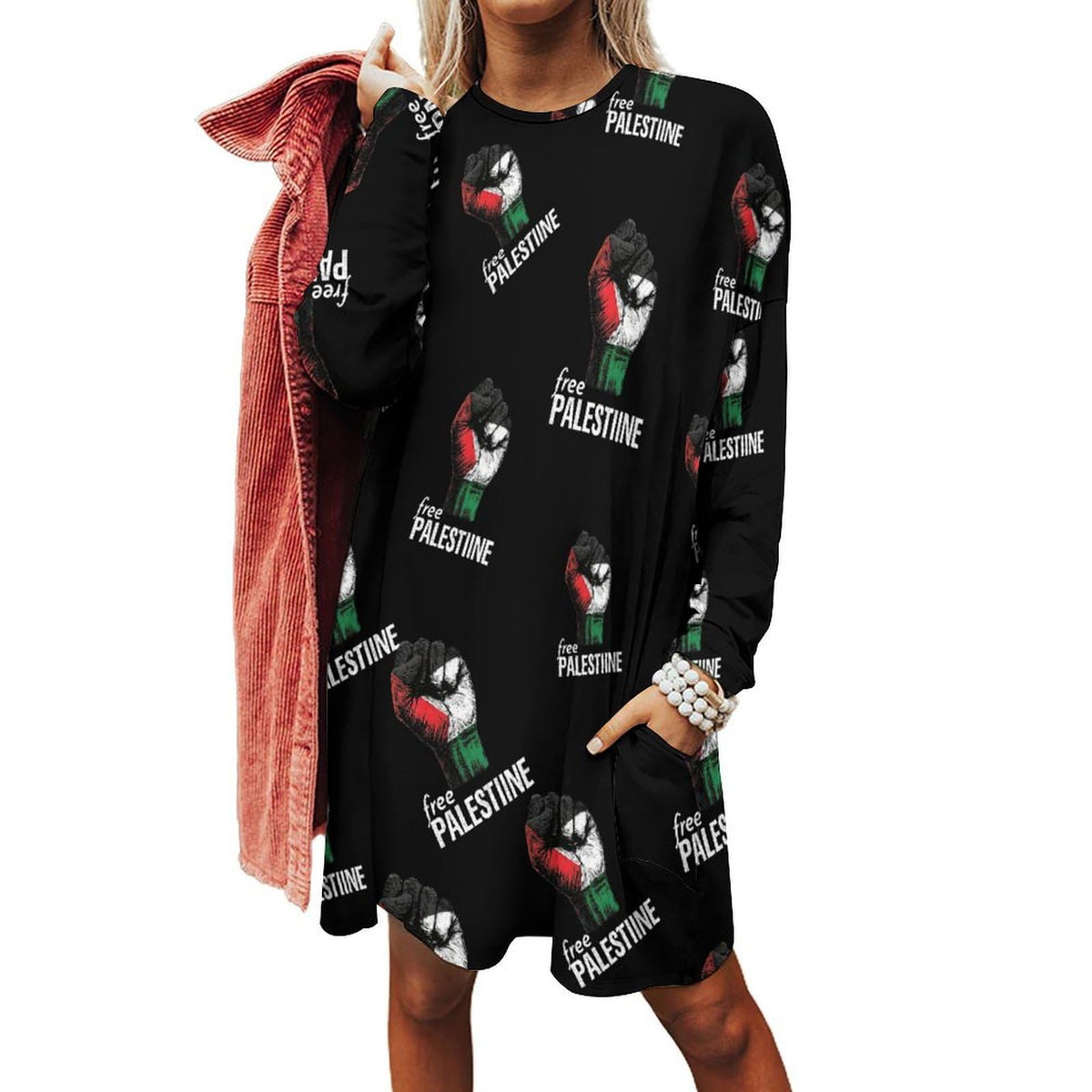 sweat-shirt pull Free Palestine pour femme, taille 6XL