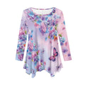 Hauts à col rond pour femmes et filles, grandes tailles, chemises à manches longues, blouses pour femmes